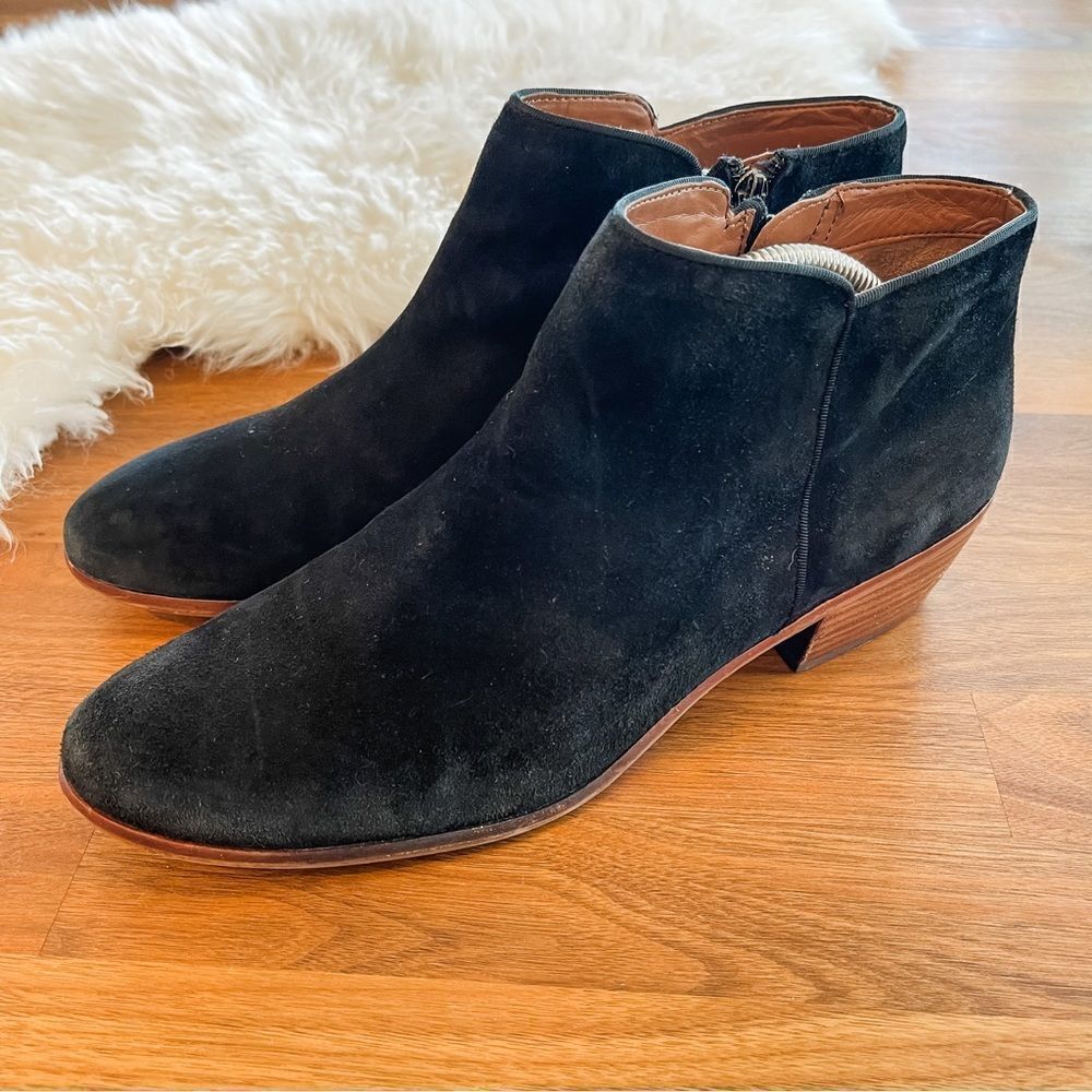 🍋 Sam Edelman • Women’s Black Suede Ankle Booties W/Zipper Size 11